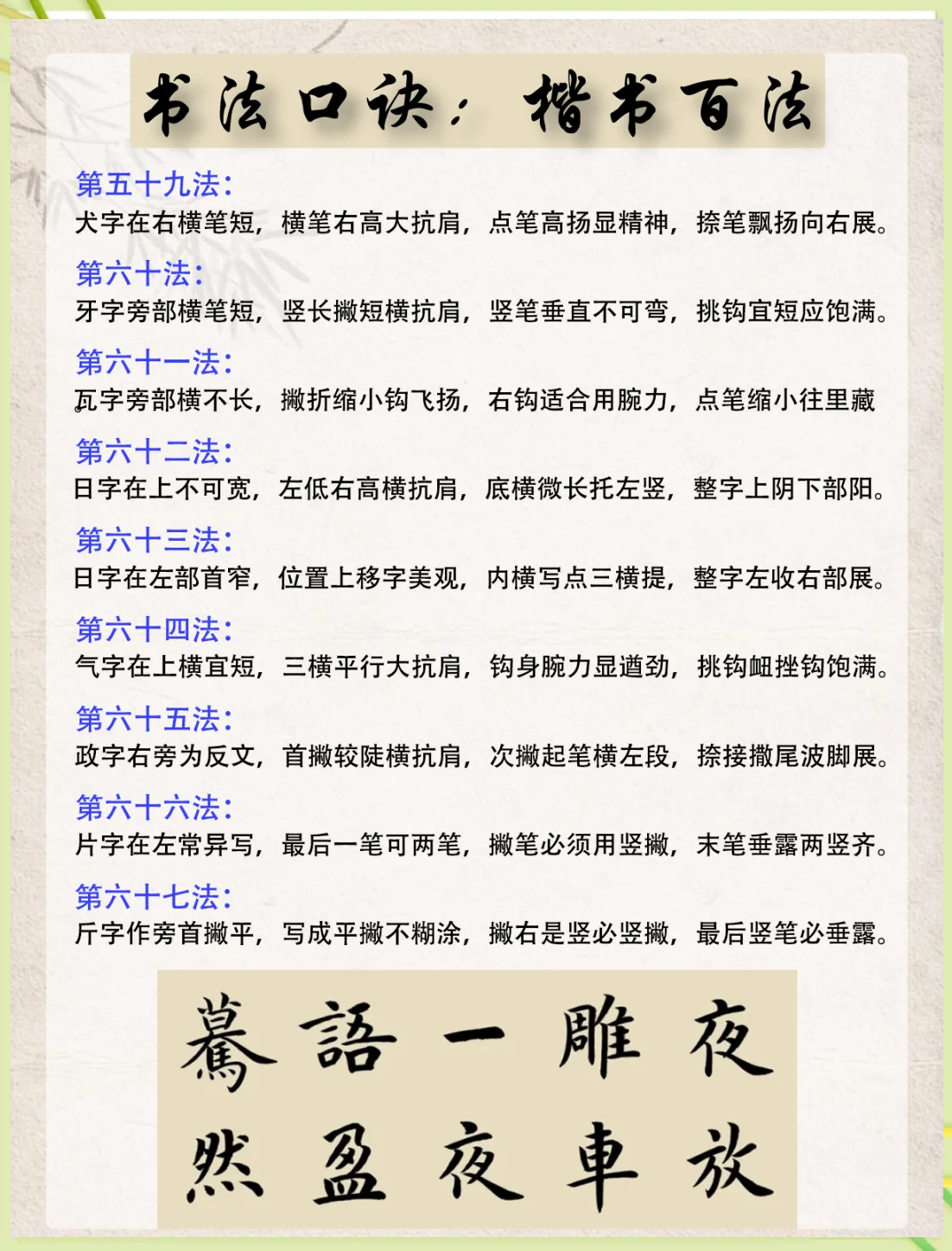 练字方法技巧口诀图片