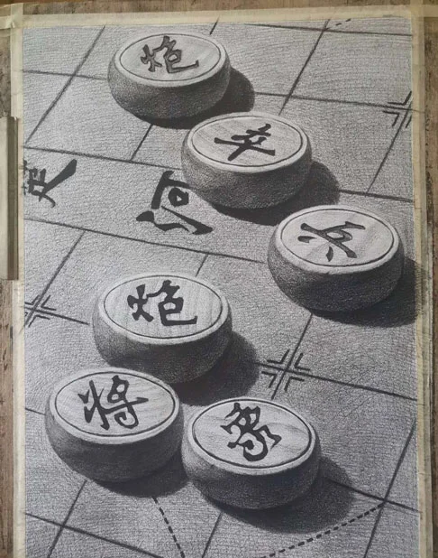 素描分享 中国象棋绘画技巧