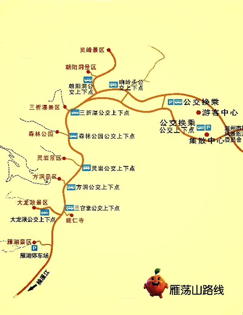 雁荡山景区路线图图片