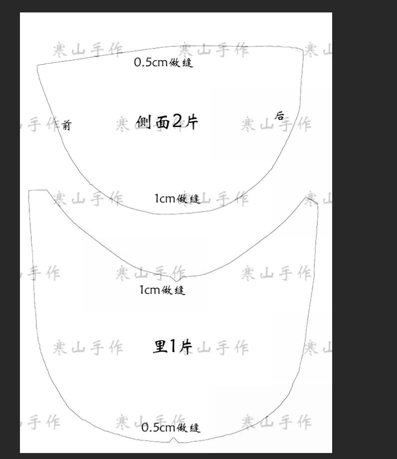 女士太阳帽的做法图纸图片