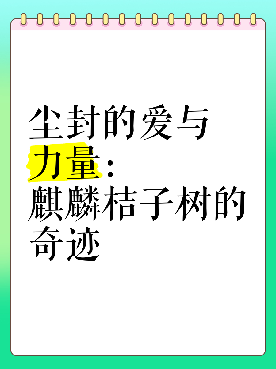 尘封的爱与力量 麒麟桔子树的奇迹 🌳