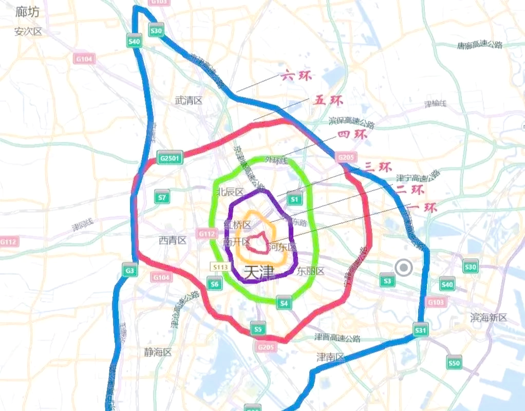 天津内环线高清图图片