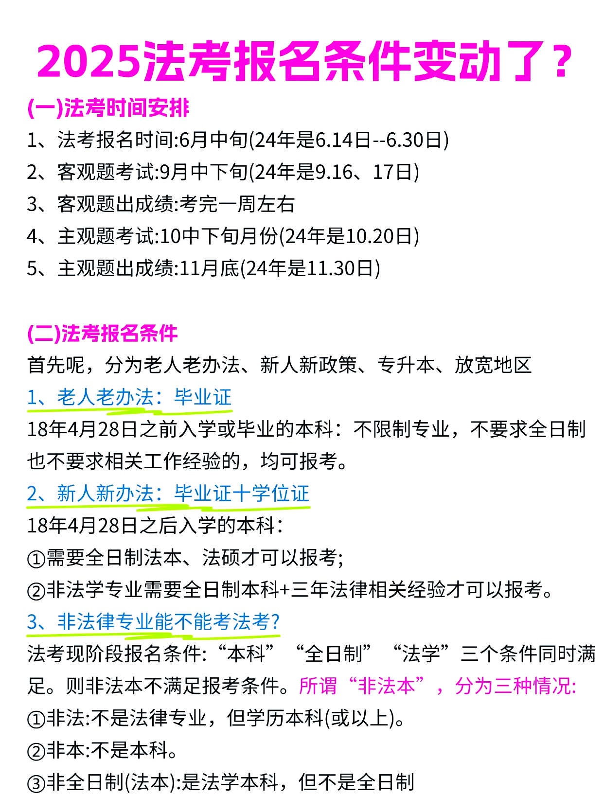 法考时间安排及报名条件详解