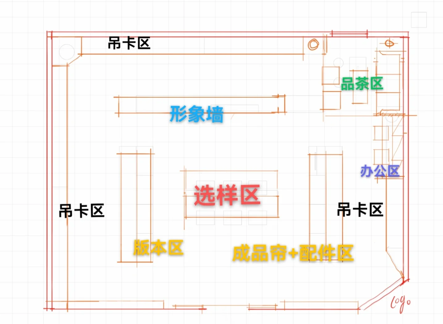 窗帘店平面布局图图片