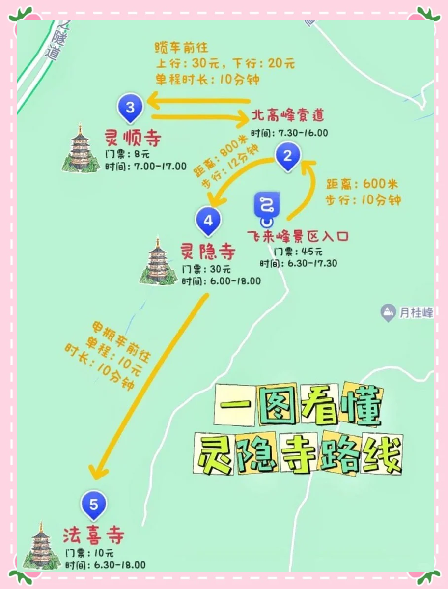 灵隐寺飞来峰景区地图图片