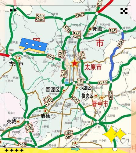 太原北二环高速路线图图片