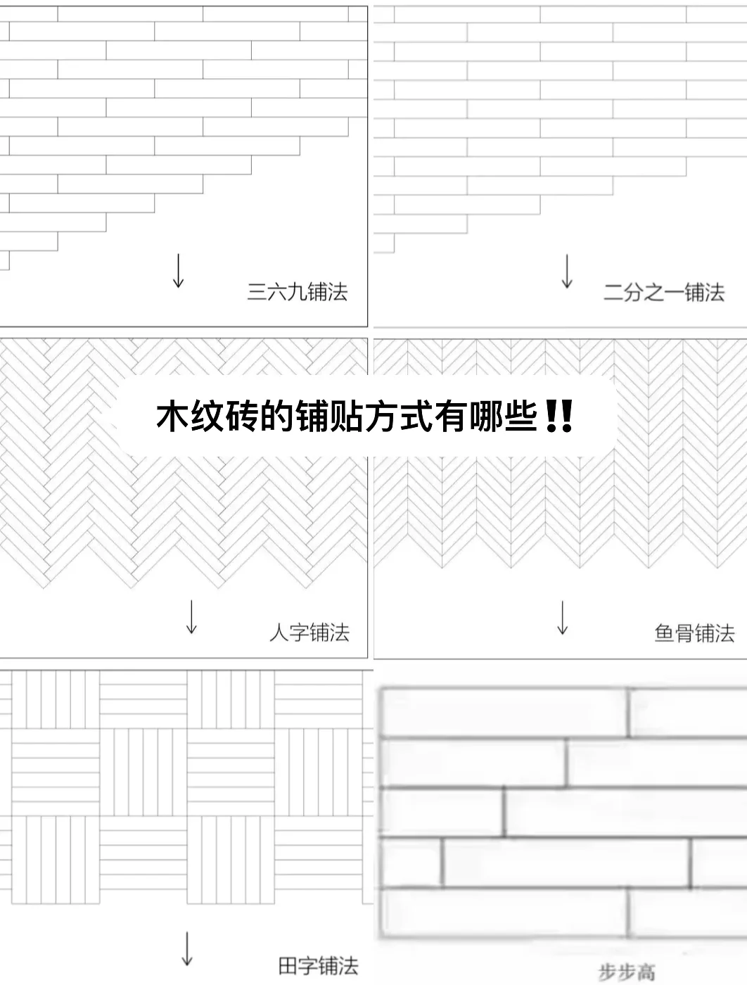 木纹砖的多种铺贴方式