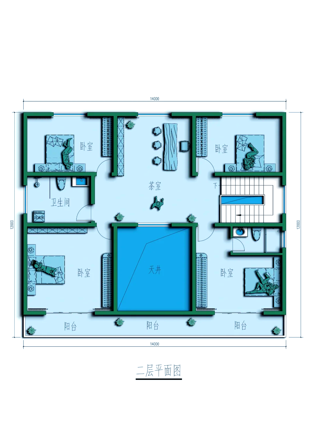 12乘14米自建房图纸图片