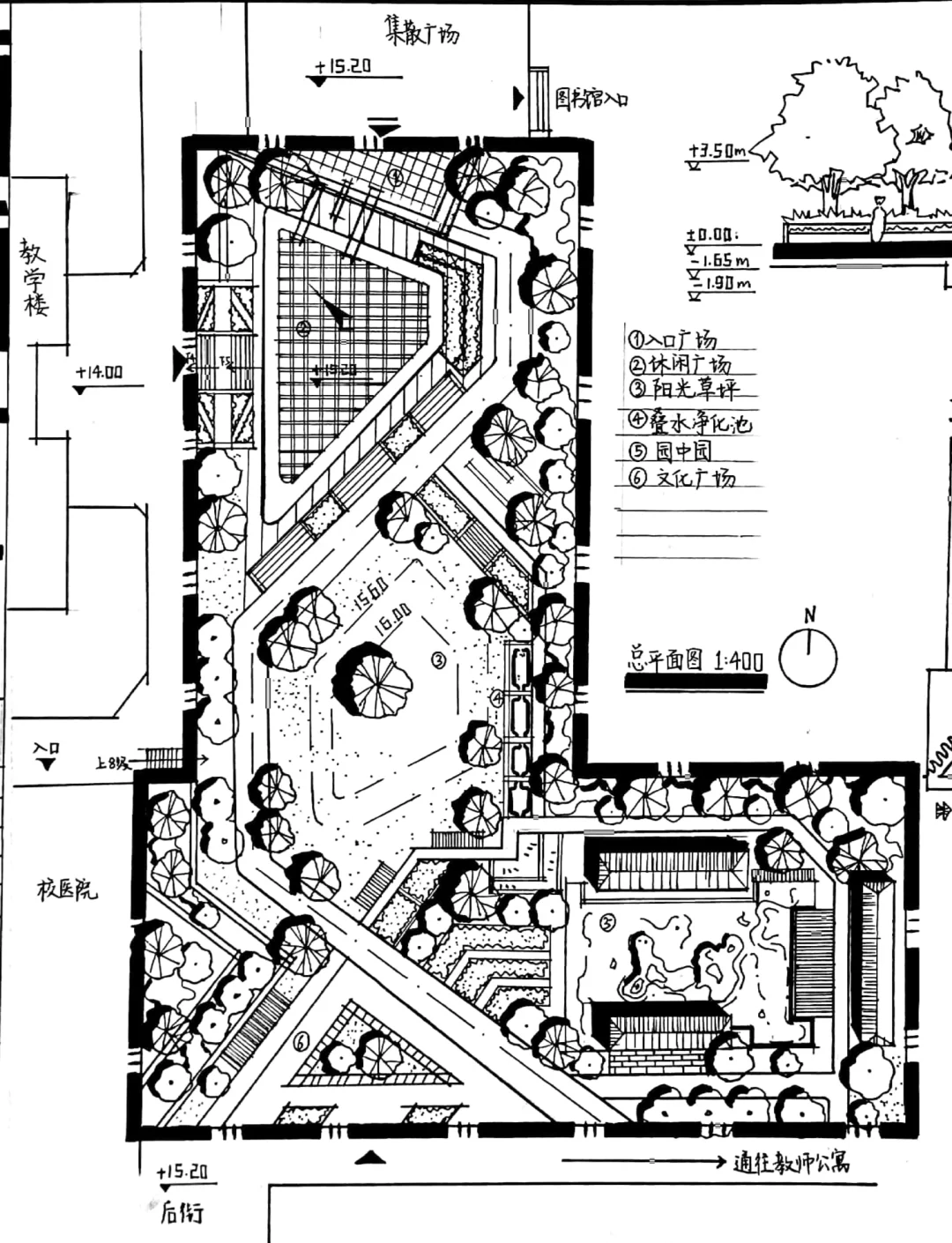 建筑平面图草坪怎么画图片