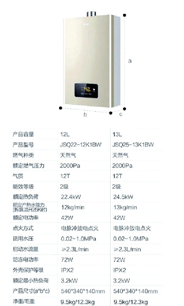 海尔燃气热水器f2图片